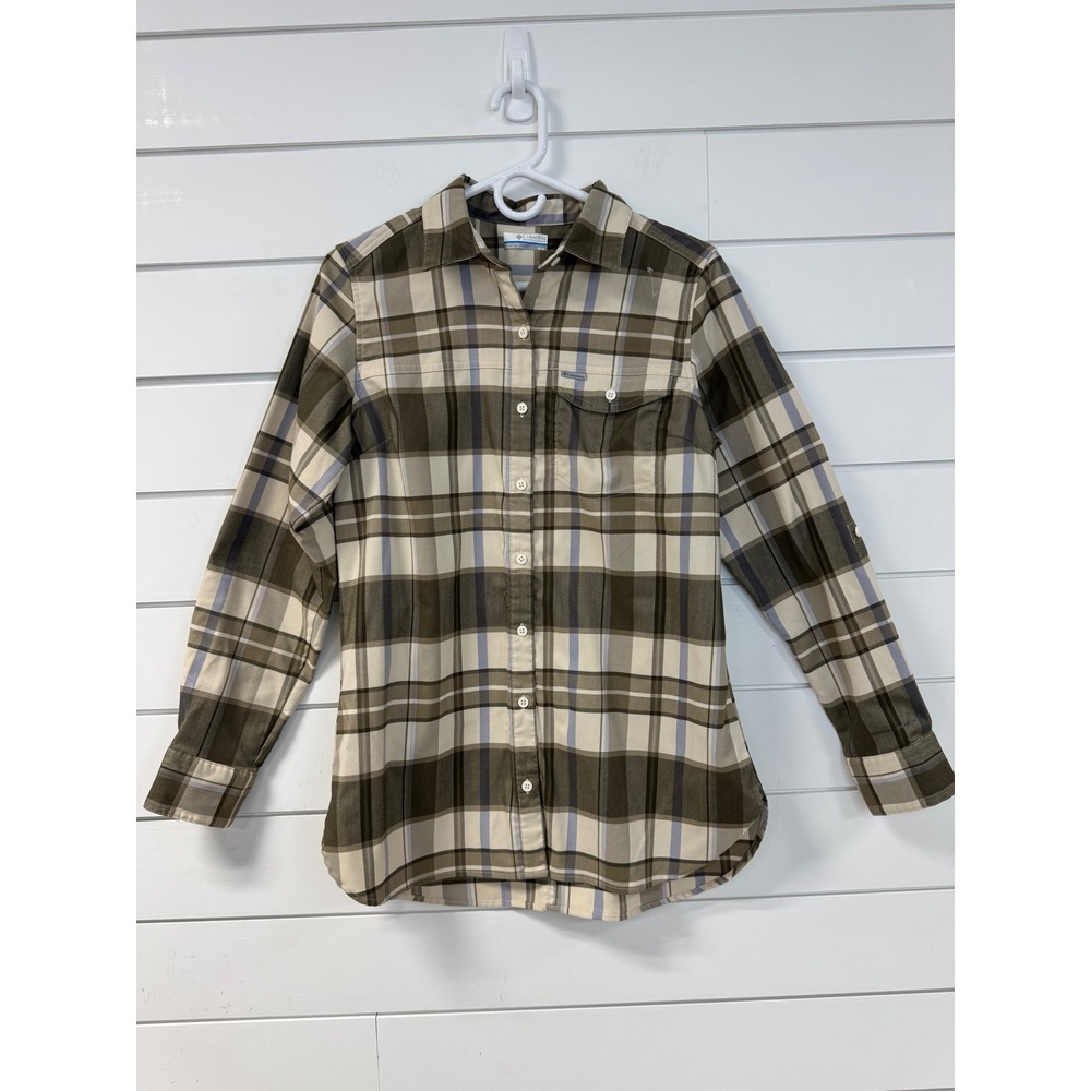 Columbia Womens Plaid Button Down Shirt Long Sleeve Hiking Top Medium